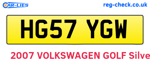 HG57YGW are the vehicle registration plates.