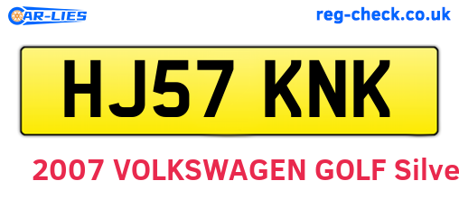 HJ57KNK are the vehicle registration plates.