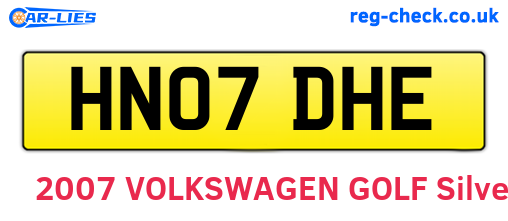 HN07DHE are the vehicle registration plates.