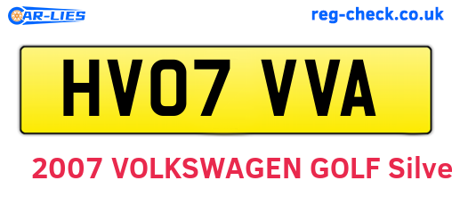 HV07VVA are the vehicle registration plates.