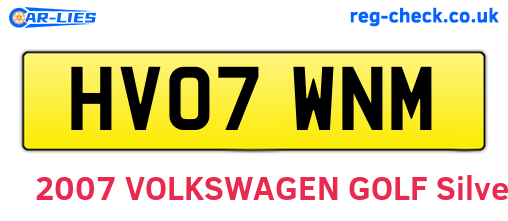 HV07WNM are the vehicle registration plates.
