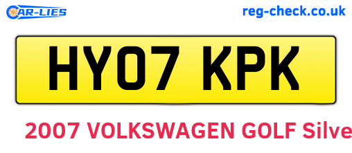 HY07KPK are the vehicle registration plates.