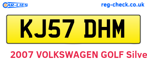 KJ57DHM are the vehicle registration plates.