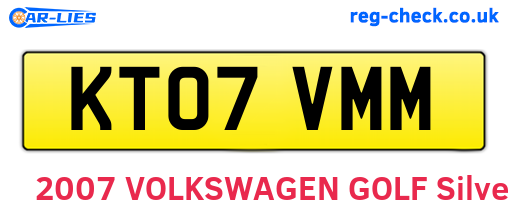 KT07VMM are the vehicle registration plates.