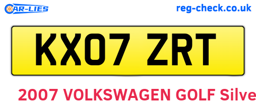 KX07ZRT are the vehicle registration plates.
