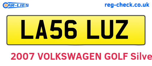 LA56LUZ are the vehicle registration plates.