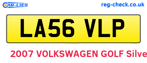 LA56VLP are the vehicle registration plates.