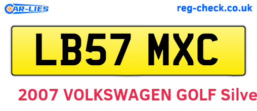 LB57MXC are the vehicle registration plates.