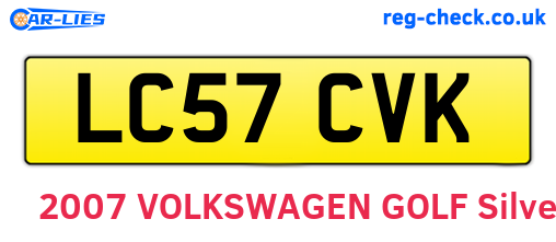 LC57CVK are the vehicle registration plates.