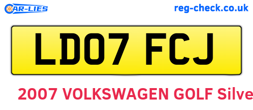LD07FCJ are the vehicle registration plates.