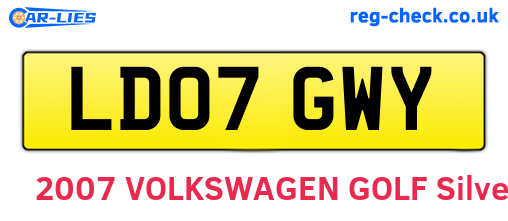 LD07GWY are the vehicle registration plates.