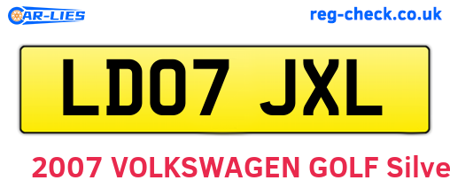 LD07JXL are the vehicle registration plates.