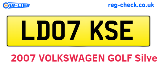 LD07KSE are the vehicle registration plates.