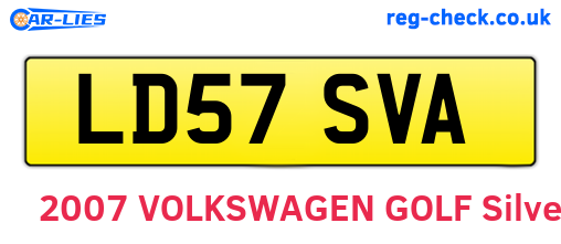 LD57SVA are the vehicle registration plates.