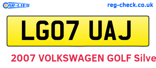 LG07UAJ are the vehicle registration plates.