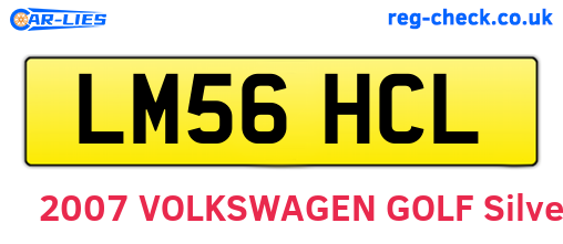 LM56HCL are the vehicle registration plates.