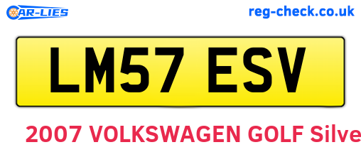 LM57ESV are the vehicle registration plates.