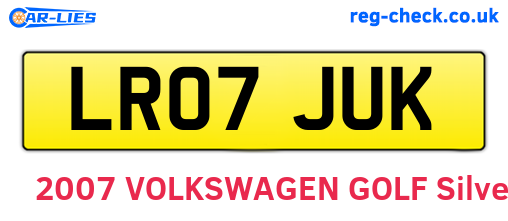 LR07JUK are the vehicle registration plates.