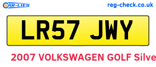 LR57JWY are the vehicle registration plates.