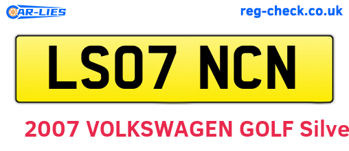 LS07NCN are the vehicle registration plates.
