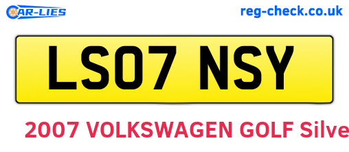 LS07NSY are the vehicle registration plates.