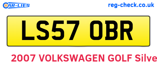 LS57OBR are the vehicle registration plates.
