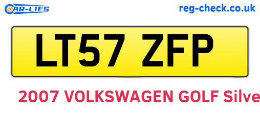 LT57ZFP are the vehicle registration plates.