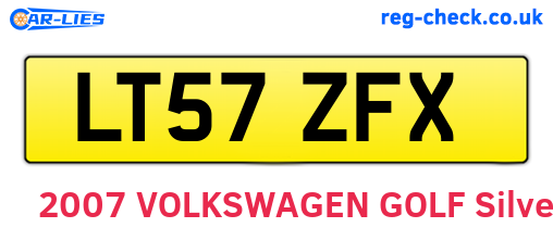 LT57ZFX are the vehicle registration plates.