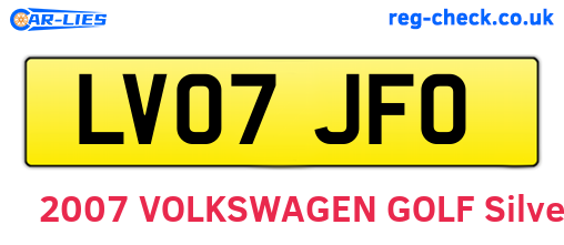 LV07JFO are the vehicle registration plates.