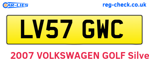 LV57GWC are the vehicle registration plates.