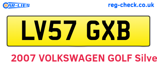 LV57GXB are the vehicle registration plates.