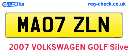 MA07ZLN are the vehicle registration plates.