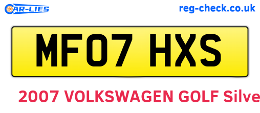 MF07HXS are the vehicle registration plates.
