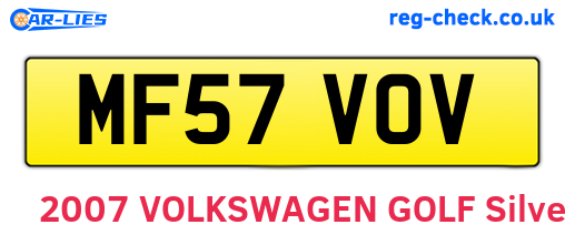 MF57VOV are the vehicle registration plates.