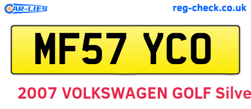 MF57YCO are the vehicle registration plates.
