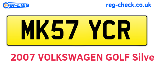 MK57YCR are the vehicle registration plates.