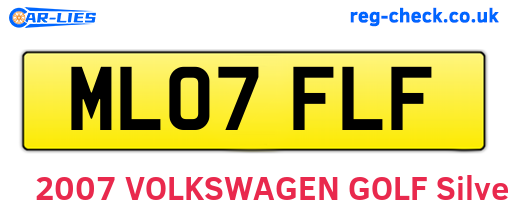 ML07FLF are the vehicle registration plates.