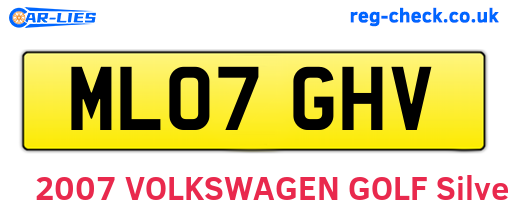 ML07GHV are the vehicle registration plates.