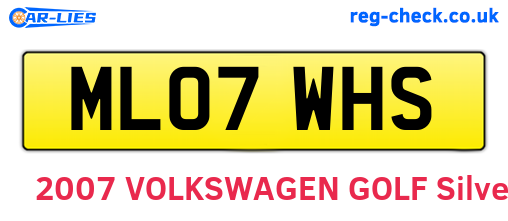 ML07WHS are the vehicle registration plates.