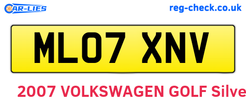 ML07XNV are the vehicle registration plates.