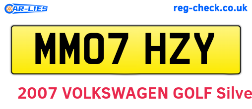 MM07HZY are the vehicle registration plates.