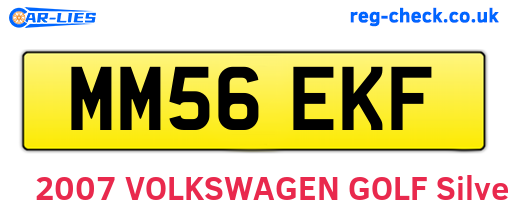 MM56EKF are the vehicle registration plates.