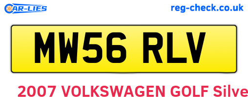 MW56RLV are the vehicle registration plates.