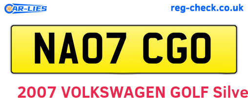 NA07CGO are the vehicle registration plates.