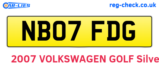 NB07FDG are the vehicle registration plates.