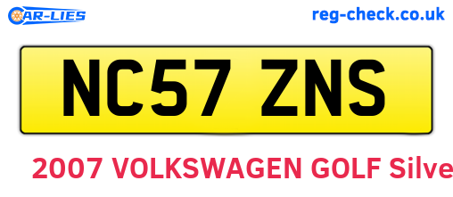 NC57ZNS are the vehicle registration plates.