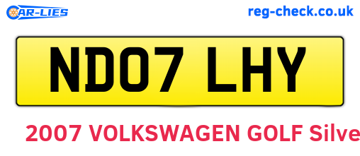 ND07LHY are the vehicle registration plates.