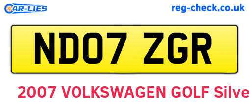 ND07ZGR are the vehicle registration plates.