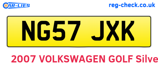 NG57JXK are the vehicle registration plates.