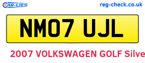 NM07UJL are the vehicle registration plates.
